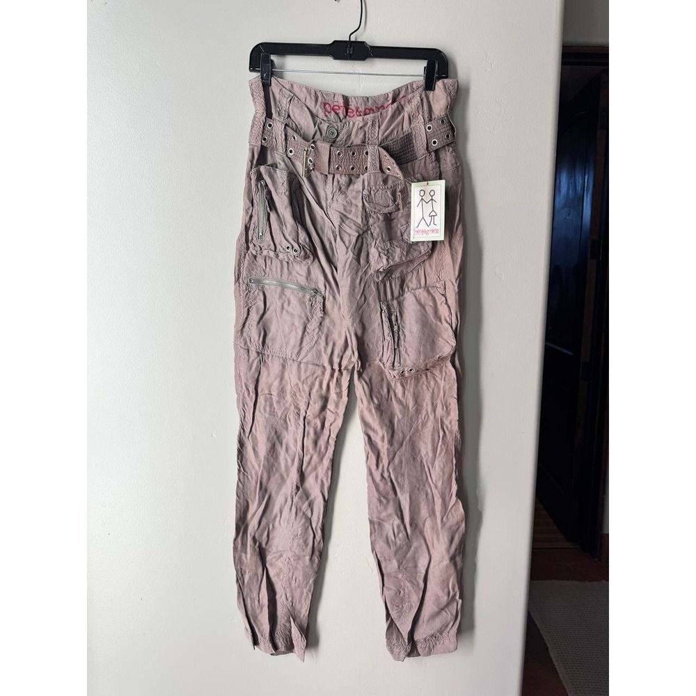 Pete & Greta Johnny Was Cargo Utility Y2K Pants 4 Ashen Brown Streetwear Boho